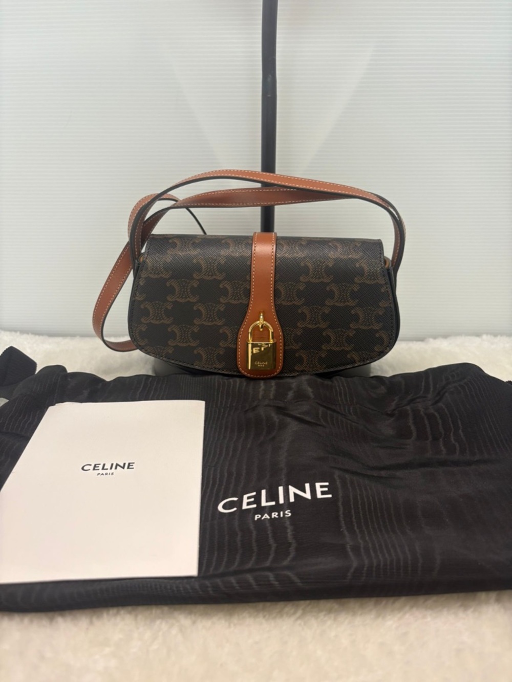 Celine Triomphe Clutch on Strap Shoulder Bag